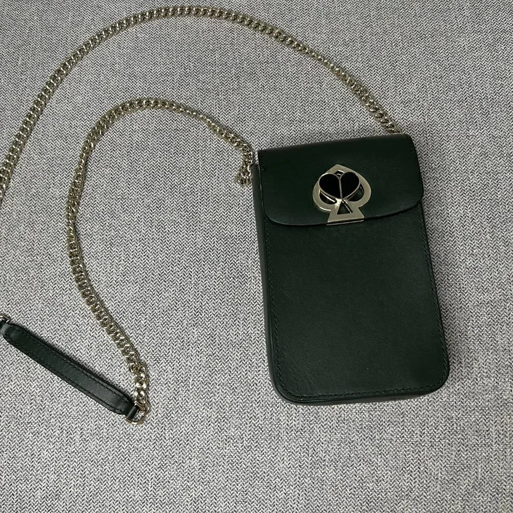 Kate Spade Leather Phone Crossbody Green EUC